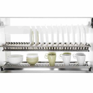 Kệ chén inox chử V 2 tầng - gắn tủ bếp trên