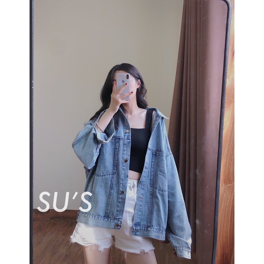 Áo khoác jeans trơn oversize tag vải A1905 SUSTORE