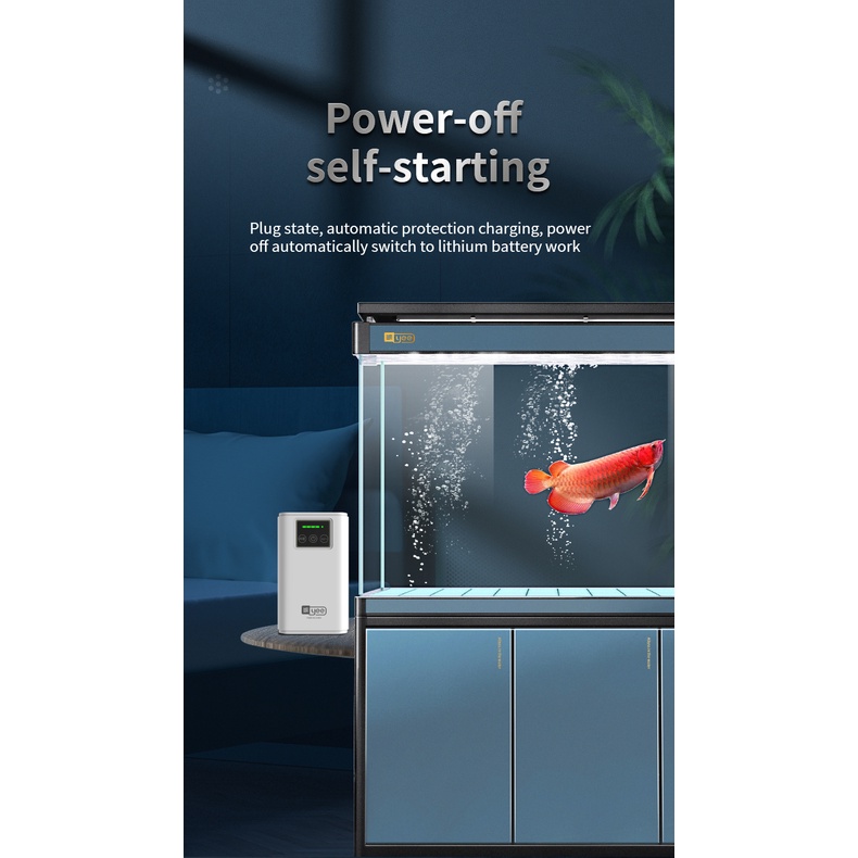 Máy Bơm Oxy Cho Bể Cá YYE-LD300 185h Chống Thấm Nước Sạc Lại Được