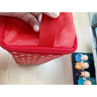 Túi Giữ Nhiệt 2 Lớp Đa Dụng (màu đỏ, họa tiết ngôi sao trắng)