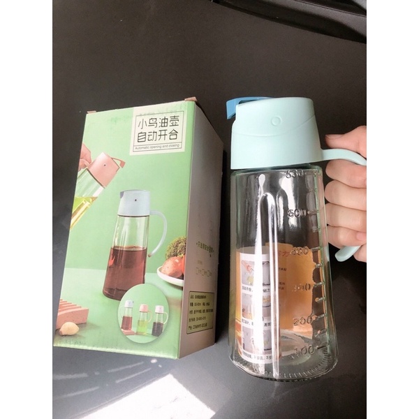 Bình Đựng Dầu Ăn, gia vị Tự Động Mở Nắp Khi Rót 630ml