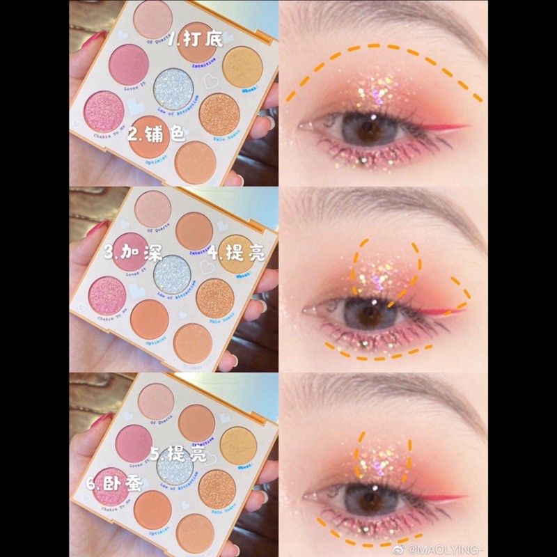 Bảng mắt Colourpop Miss Blish tông hồng cam đào nhập khẩu từ Mỹ