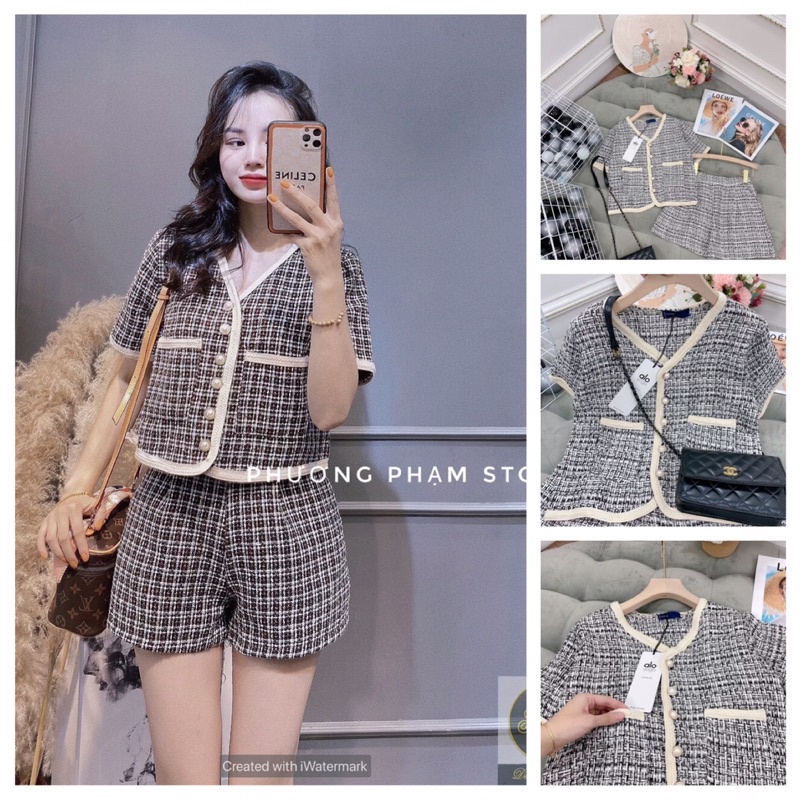 SET BỘ QUẦN ÁO DẠ CARO CÚC NGỌC CỰC ĐẸP CÓ VIDEO HÌNH THẬT