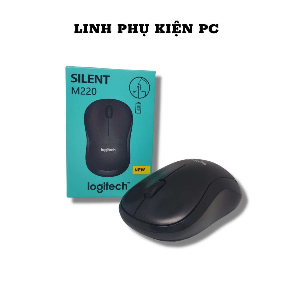 Chuột Không Dây Logitech M220 Không Tiếng Động- Có Công Tắc On/Off - Độ Nhạy Cao - Chuột Gaming- Bảo Hành 12 Tháng
