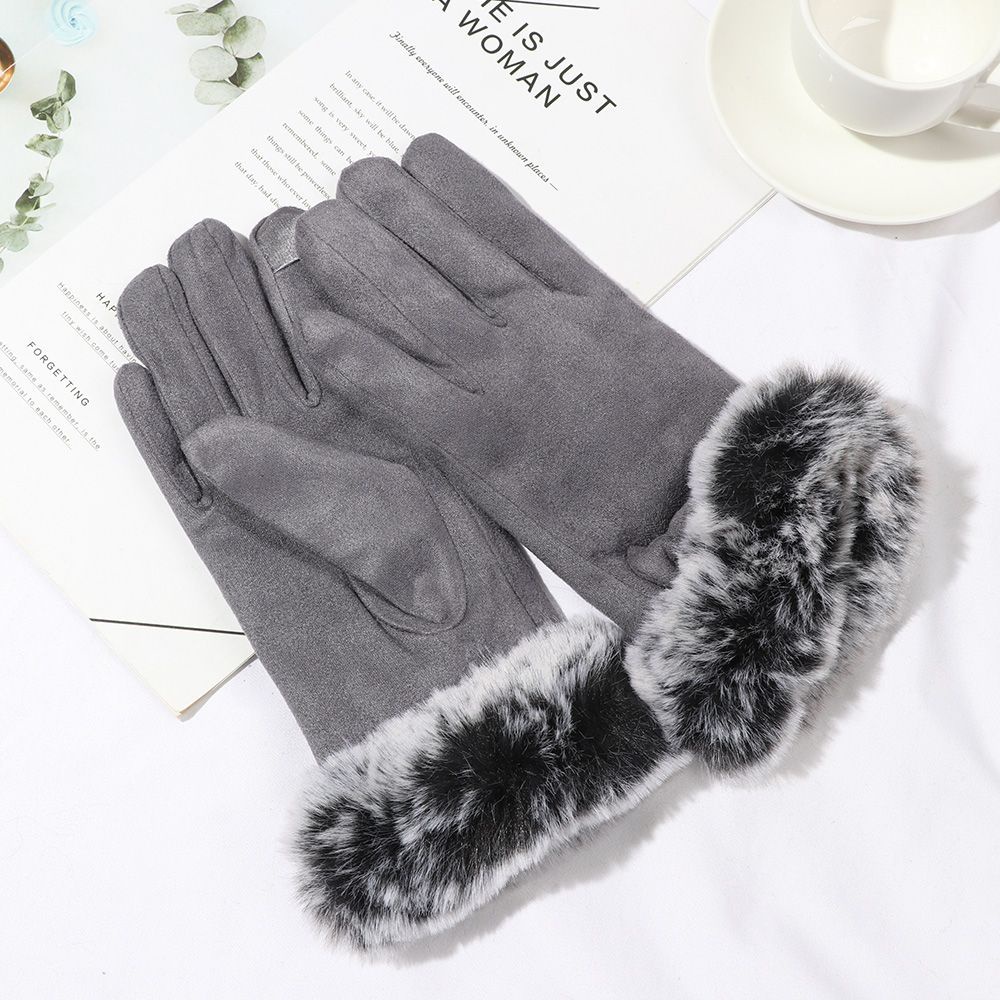 Găng tay da lộn MIHAN1 giữ ấm thời trang cho nữ