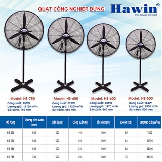 Quạt đứng công nghiệp Hawin - quạt điện