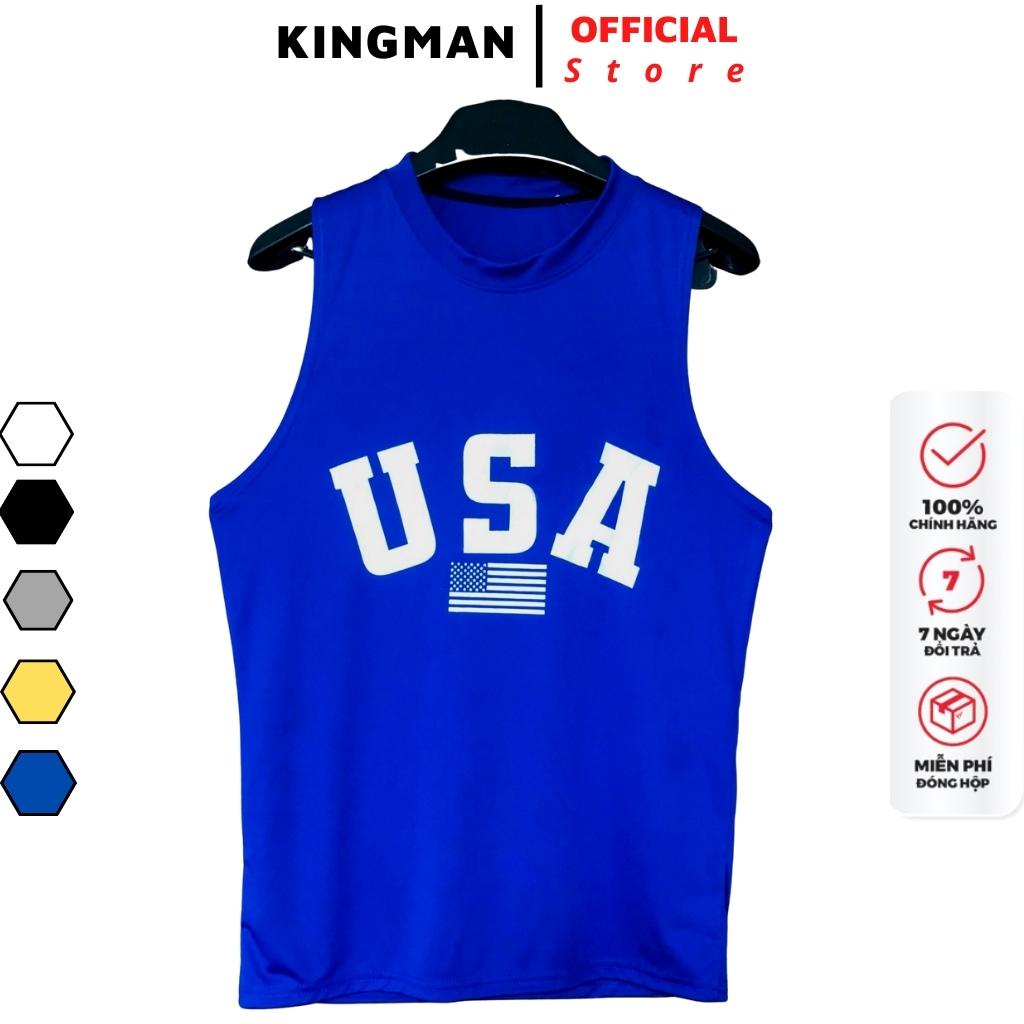 Áo thun ba lỗ nam 𝐊𝐈𝐍𝐆𝐌𝐀𝐍  chuẩn gym nữ in hình  áo tanktop nam nữ vải lụa cao cấp thoáng mát