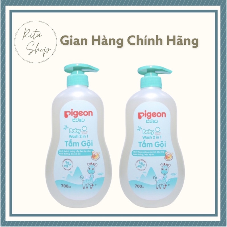 Sữa tắm gội Pigeon dịu nhẹ 2in1 hoa hướng dương 700ml