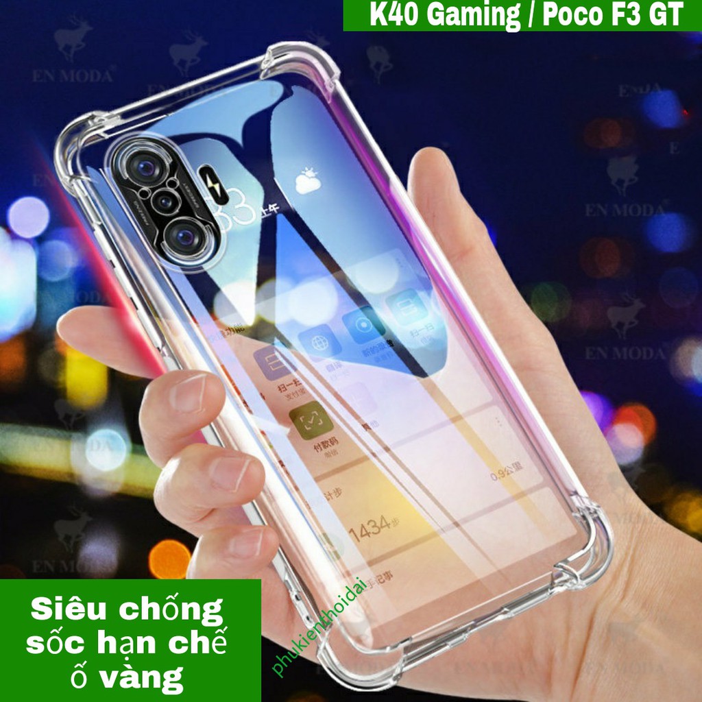 ỐP REDMI K40 GAMING / POCO F3 GT DẺO TRONG SUỐT LỒI 4 GÓC CHỐNG SỐC CAO CẤP