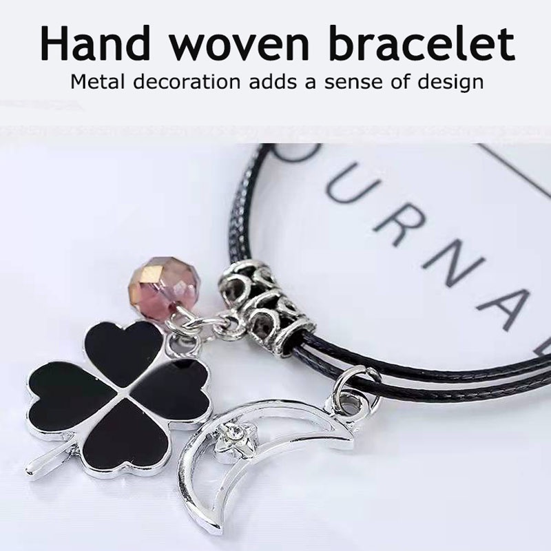 Bộ 3 Vòng Đeo Tay May Mắn Mặt Hình Mặt Trăng/Bff/Sunflower Thời Trang Làm Quà Tặng Cho Bạn Gái/Bé Gái/Bé Gái