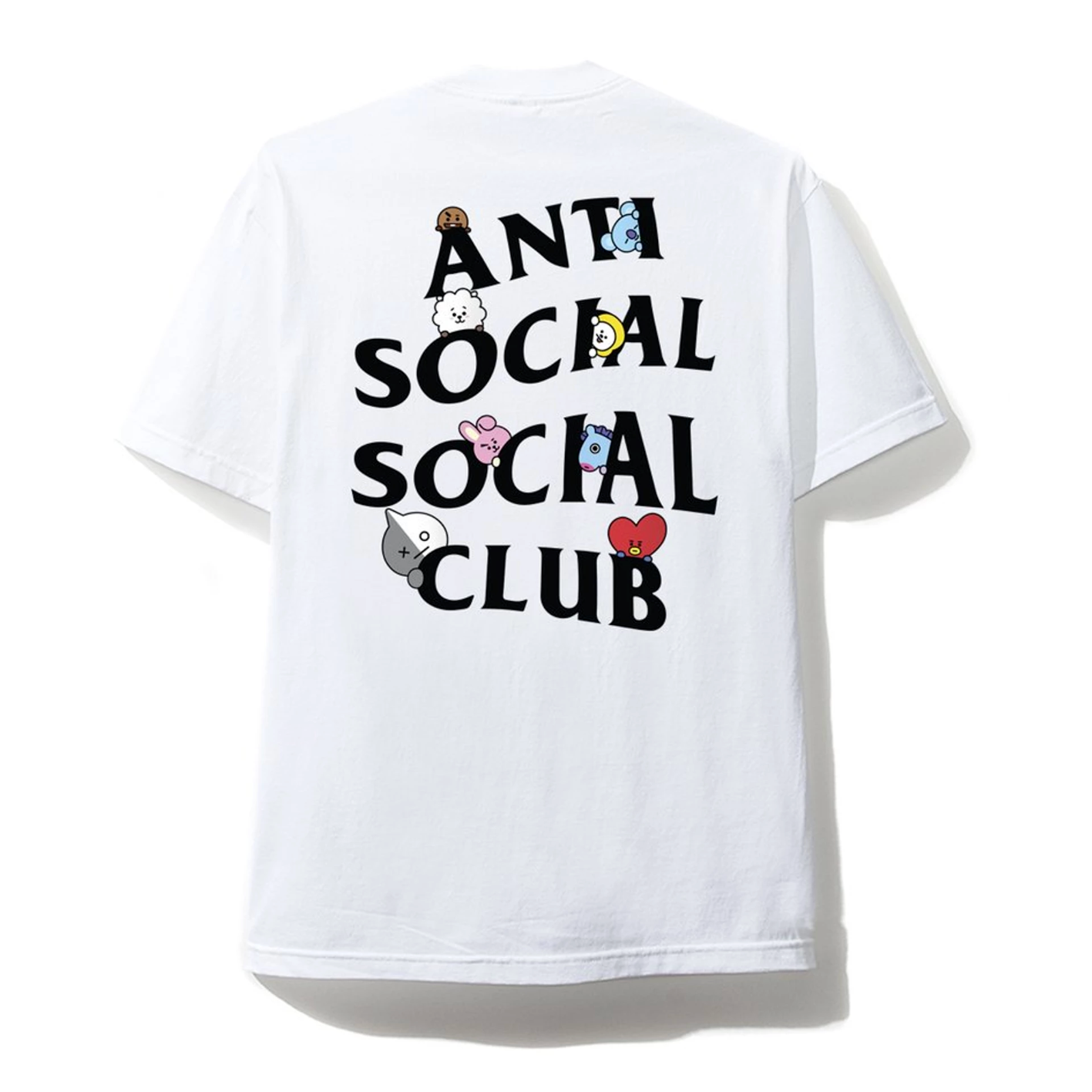 Áo Thun Nam In Chữ Anti Social Social Club X Bt21 Peekaboo