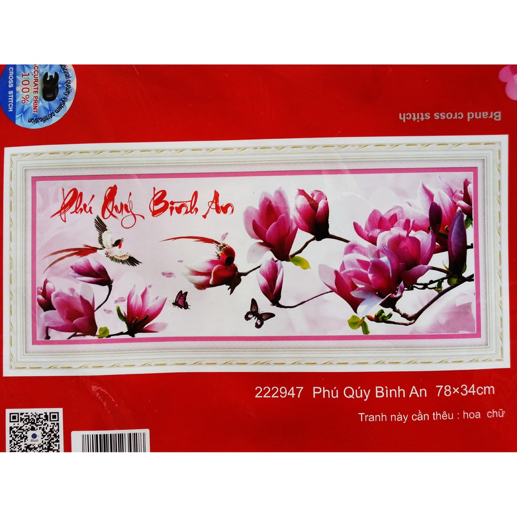 Tranh chữ thập phú quý bình an