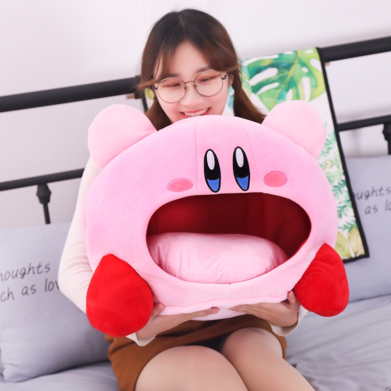 Gối ngủ tròng đầu chắn ánh sáng mềm mại hình nhân vật Kirby trang trí nhà cửa có thể làm tổ nhỏ cho cún cưng và mèo cưng