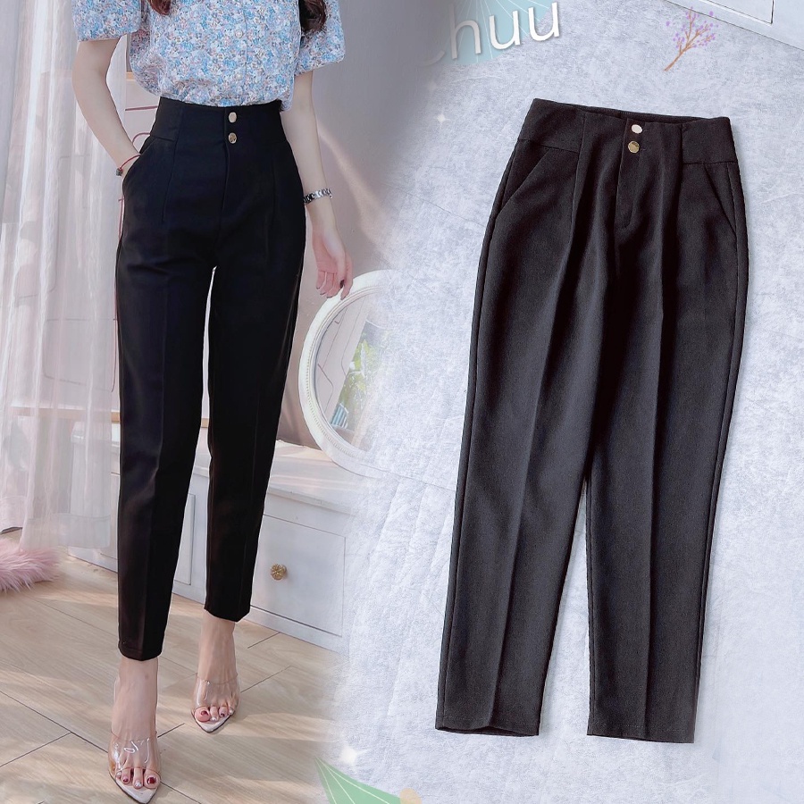 Quần tây lưng cao công sở nữ kiểu baggy 2 khuy CHUU Q8003