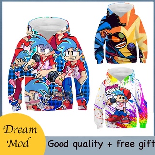 Áo hoodie in họa tiết anime Fnf 3D thời trang cho bé