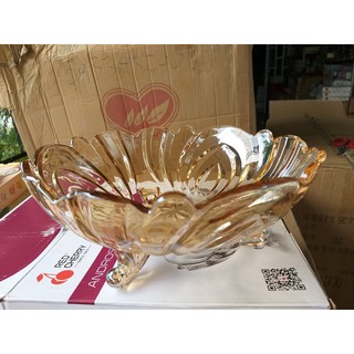 Đĩa đựng hoa quả thủy tinh 3 chân