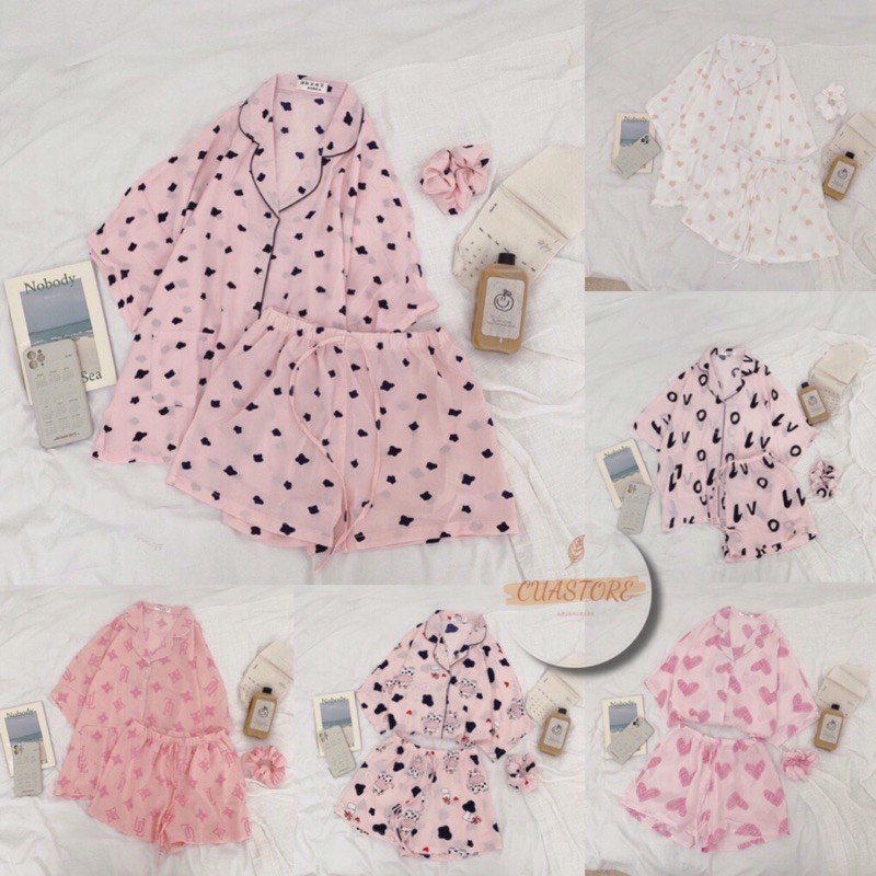 Bộ ngủ pijama họa tiết chất lụa Mango [ Ảnh thật ] | BigBuy360 - bigbuy360.vn