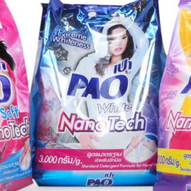 Bột giặt Pao 3kg màu xanh