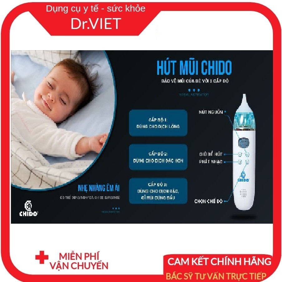 Máy hút mũi cho bé có nhạc Chido cao cấp chính hãng Nhật Bản- Cho bé bị chảy nước mũi, nghẹt mũi khi ốm sốt, dị ứng