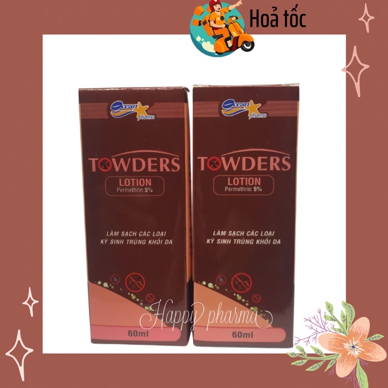 Dung dịch làm sạch ghẻ và các loại ký sinh trùng Towders Lotion 60ml