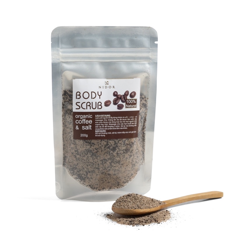 Muối Tẩy Tế Bào Chết Cà Phê Giảm Thâm Mụn Lưng - Coffee Salt Scrub - 100% Natural