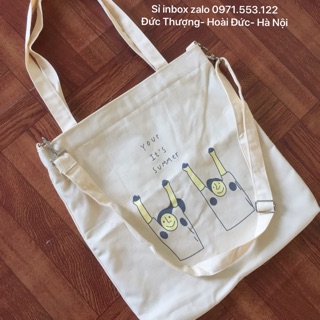 Tote 3 quai Summer vải canvas 2 lớp l1 (ảnh thật)
