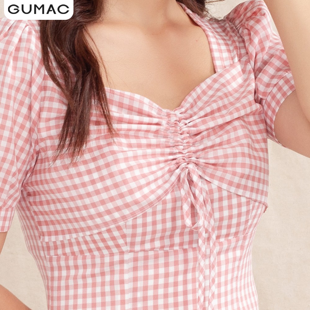 Đầm caro rút ngực GUMAC DA1002 | BigBuy360 - bigbuy360.vn