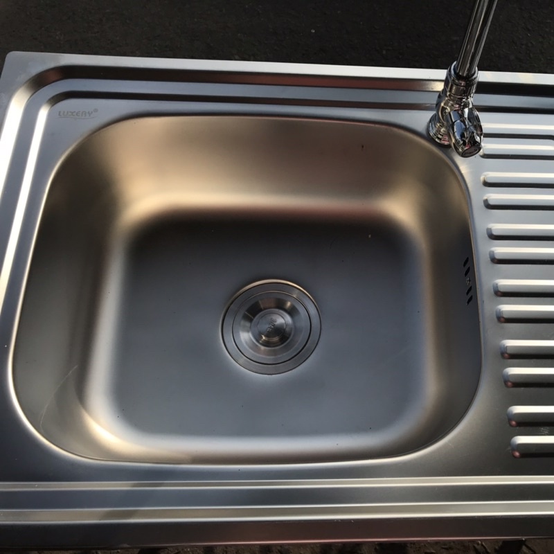 Bồn rửa chén inox có chân 1 hộc 1 cánh