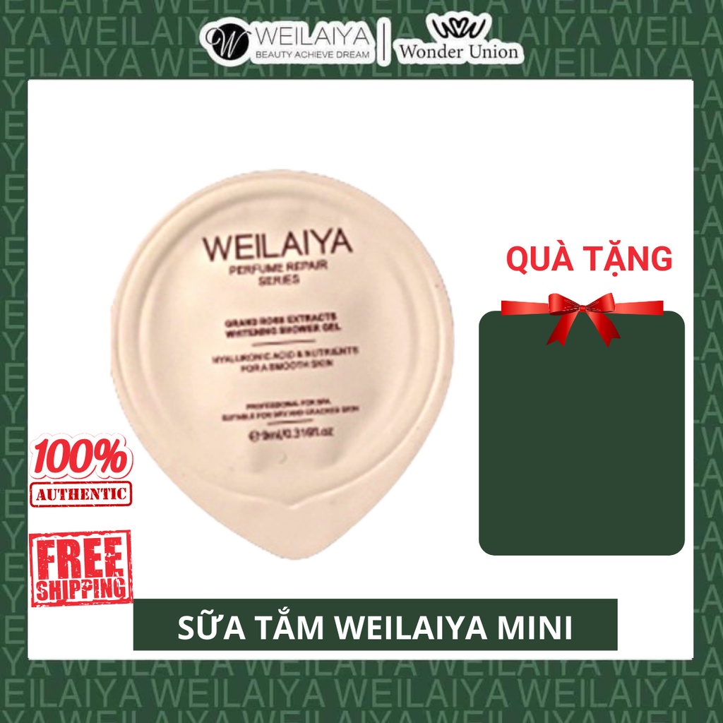 Sữa tắm Weilaiya trắng da cánh hoa hồng, sữa tắm tủy mật hoa hồng. Mini size 9ml