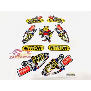 Tem Sticker deca hình phuộc Nitron trang trí xe máy...màu Vàng