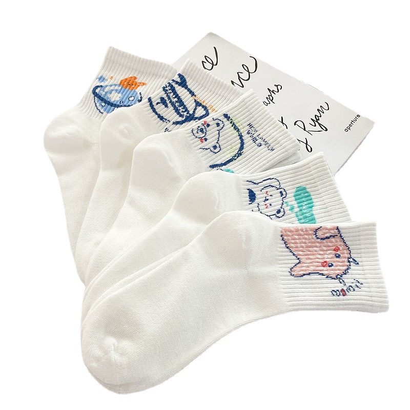 Tất vớ cổ cao họa tiết con vật dễ thương thoáng mát, thấm hút mồ hôi TT87