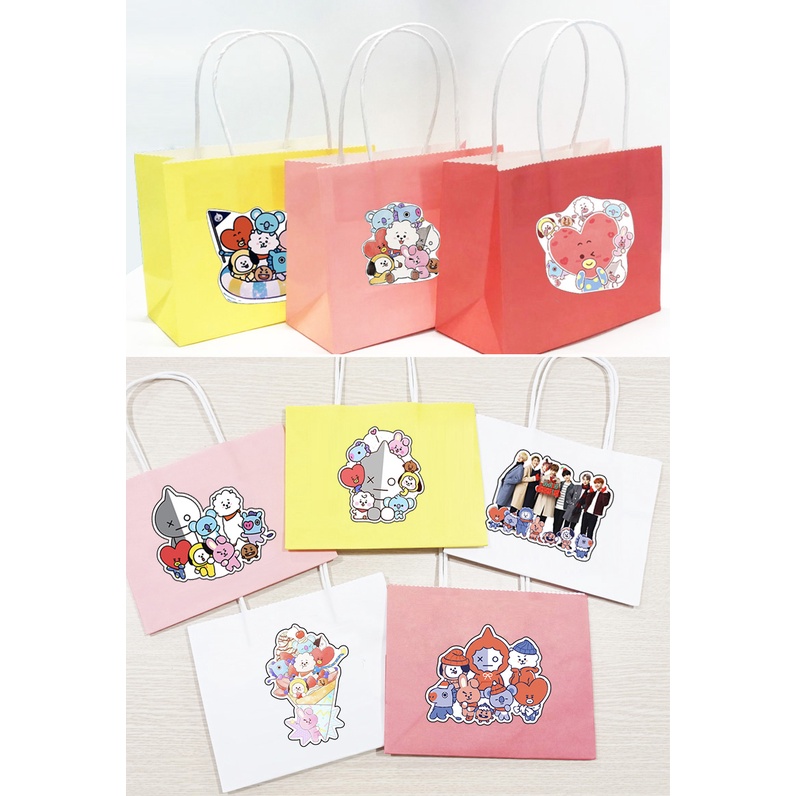 Túi giấy bangtan TGI1 blackpink twice wanna one exo J97 jack sơn tùng mtpchấm bi Thần tượng idol kpop 14x18cm