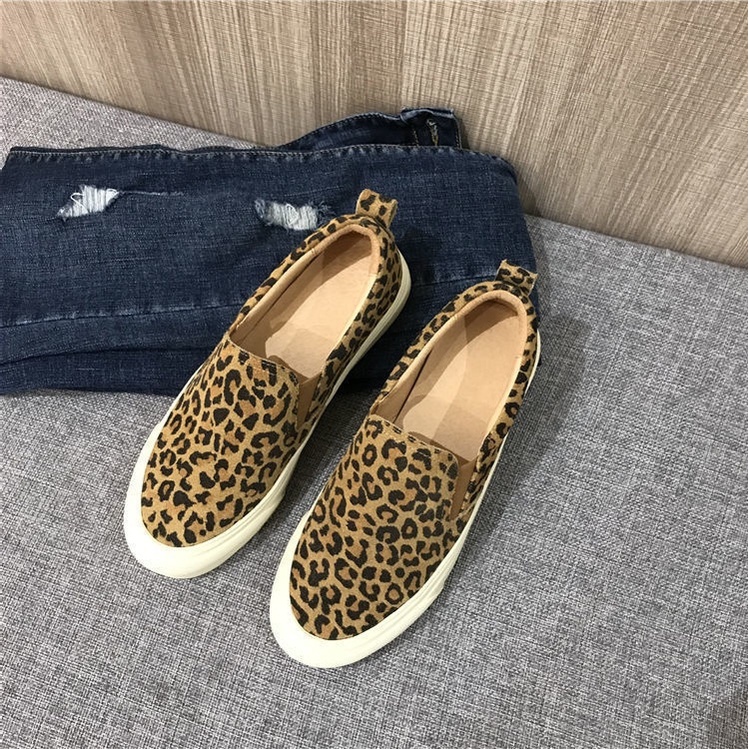 Giày Lười Vải Bạt Mỏng Họa Tiết Da Báo Thời Trang Hè Cá Tính 2021