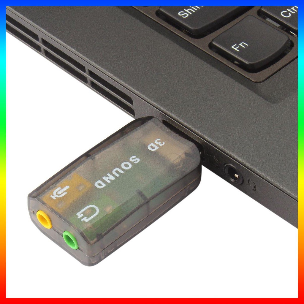 Đầu chuyển đổi cổng USB 2.0 sang mic và jack tai nghe tiện dụng