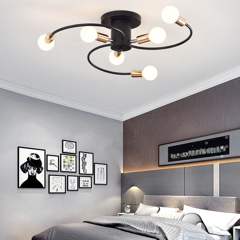 ◘Đèn trần phòng ngủ khách học hiện đại tối giản ấm áp sáng tạo vàng Bắc Âu <
