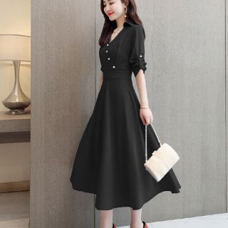 ĐẦM XÒE CHIFFON NÚT XÉO