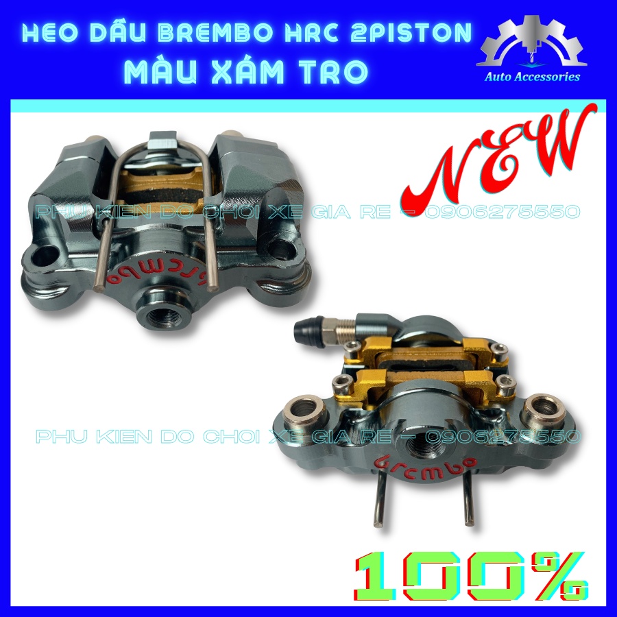 NEW 100% - ĐỘC LẠ - Heo Dầu Brcmbe HRC 2piston Đối Xứng, gắn được Cả Trước &amp; Sau Thông Dụng cho Tất Cả các dòng xe