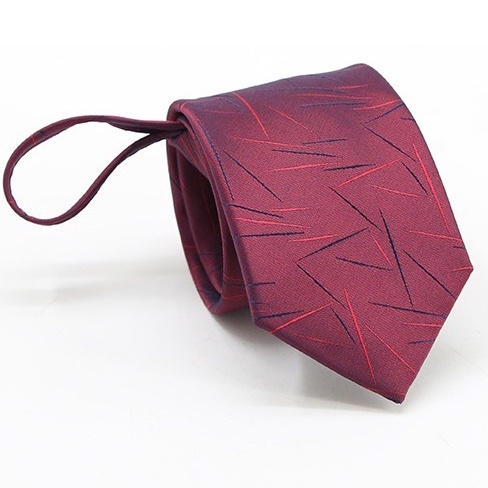 Calavat Nam 7cm thắt sẵn cao cấp màu đỏ kẻ xước, Cravat Nam thời trang, Cà vạt chú rể, công sở, dự tiệc