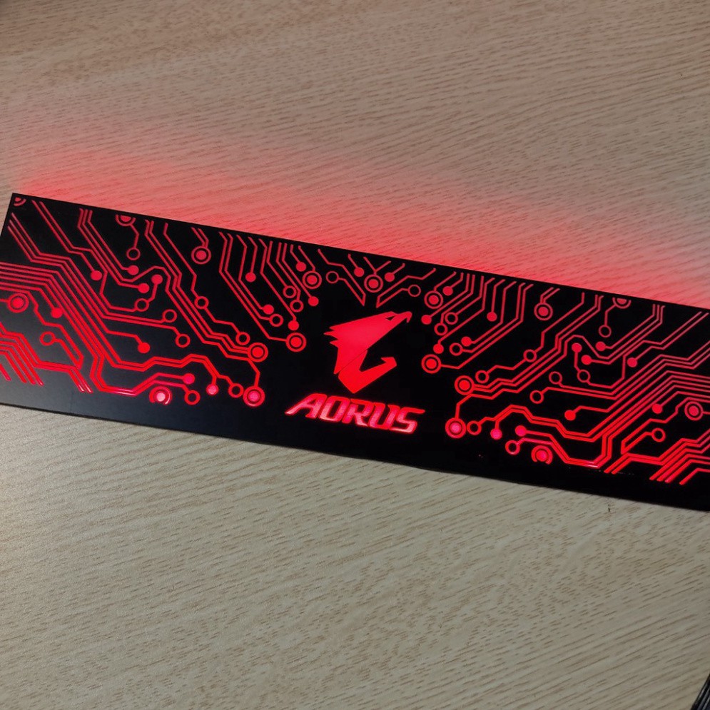 💥  Tấm che nguồn PC Led RGB 5v ARGB logo Aorus, đồng bộ màu Hub 0, hình mạch điện vô cực 0