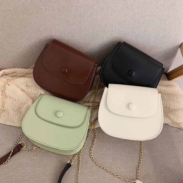 Túi Đeo Chéo Hình Vuông Cỡ Nhỏ Phối Dây Đeo Sợi Xích Phong Cách Hàn Quốc Thời Trang Cho Nữ