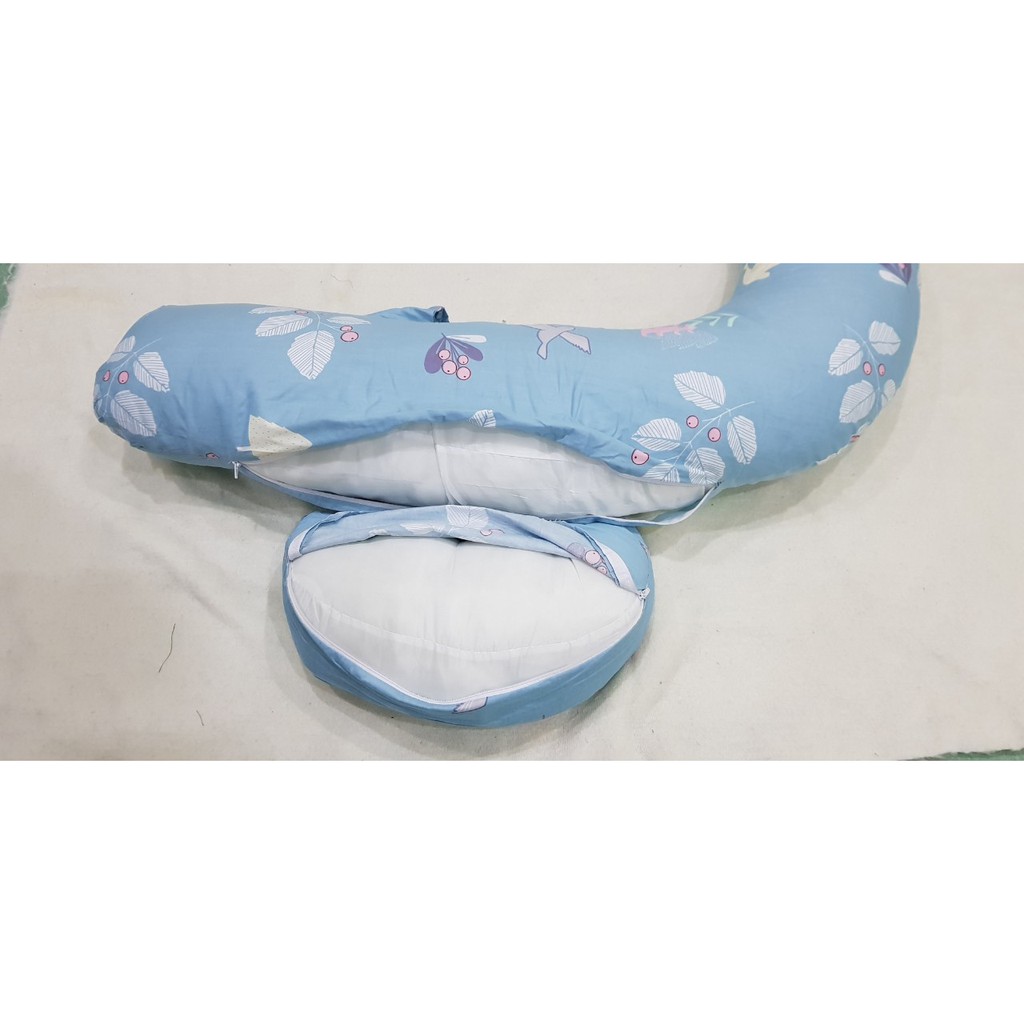 [LIKADO] Gối ôm bà bầu, kích thước (85x145x16cm), vải 100% cotton ruột bông nhân tạo (gối chữ F)