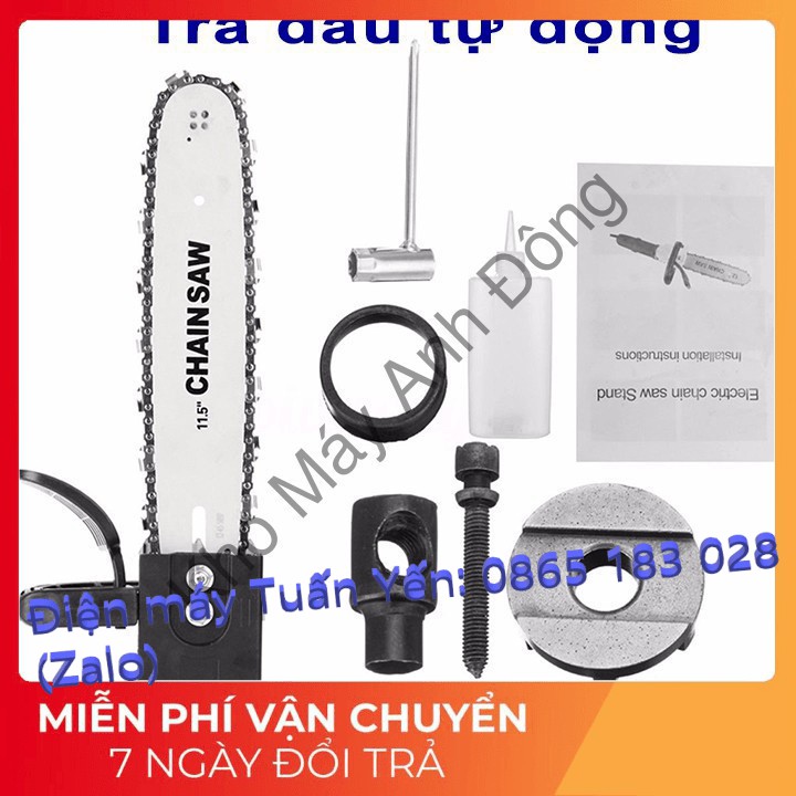 [Giá Sốc] Lưỡi cưa xích gắn máy mài CHAIN SAW - luoi cua xich gan may mai - Có bình tra dầu tự động gắn liền