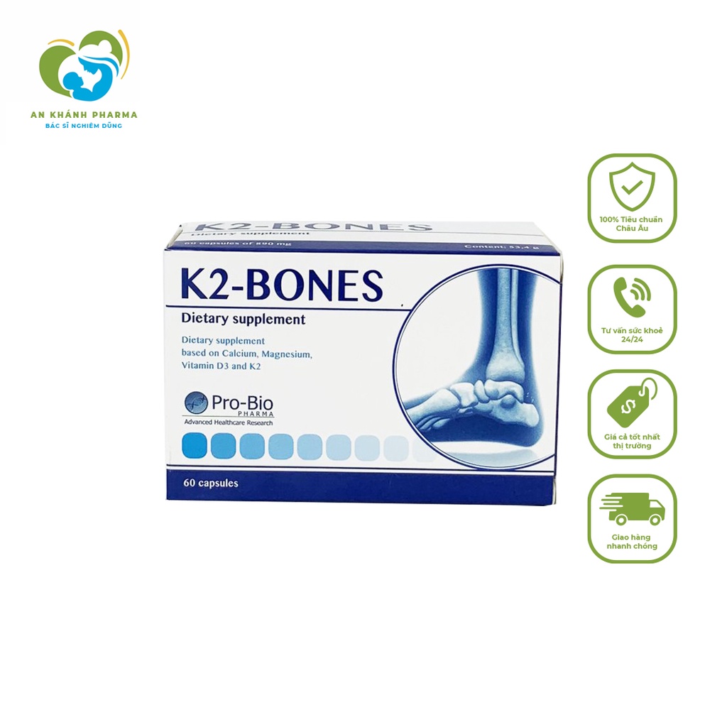 Canxi K2 Bone -Thực phẩm bổ sung, tăng cường Canxi và Vitamin tổng hợp tăng đề kháng, tăng chiều cao, chống loãng xương