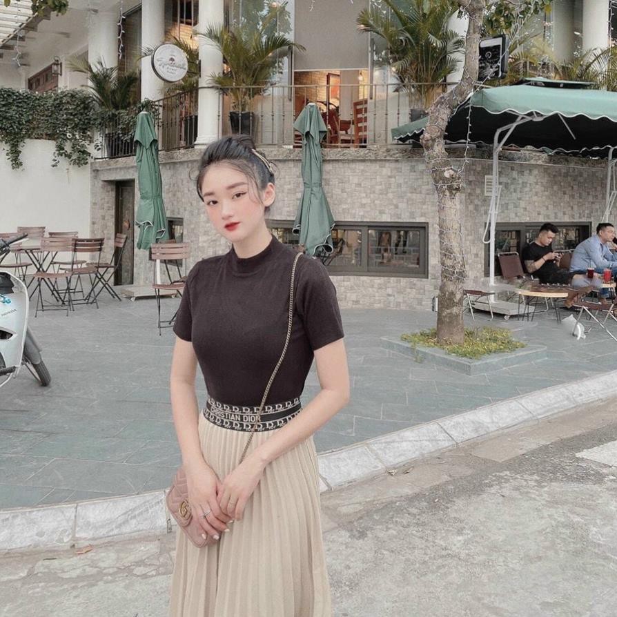 Chân Váy Dạ Dáng Dài Nữ Xếp Ly TEMA - Chân Váy Xếp Ly Cạp Chun Siêu Xinh | BigBuy360 - bigbuy360.vn