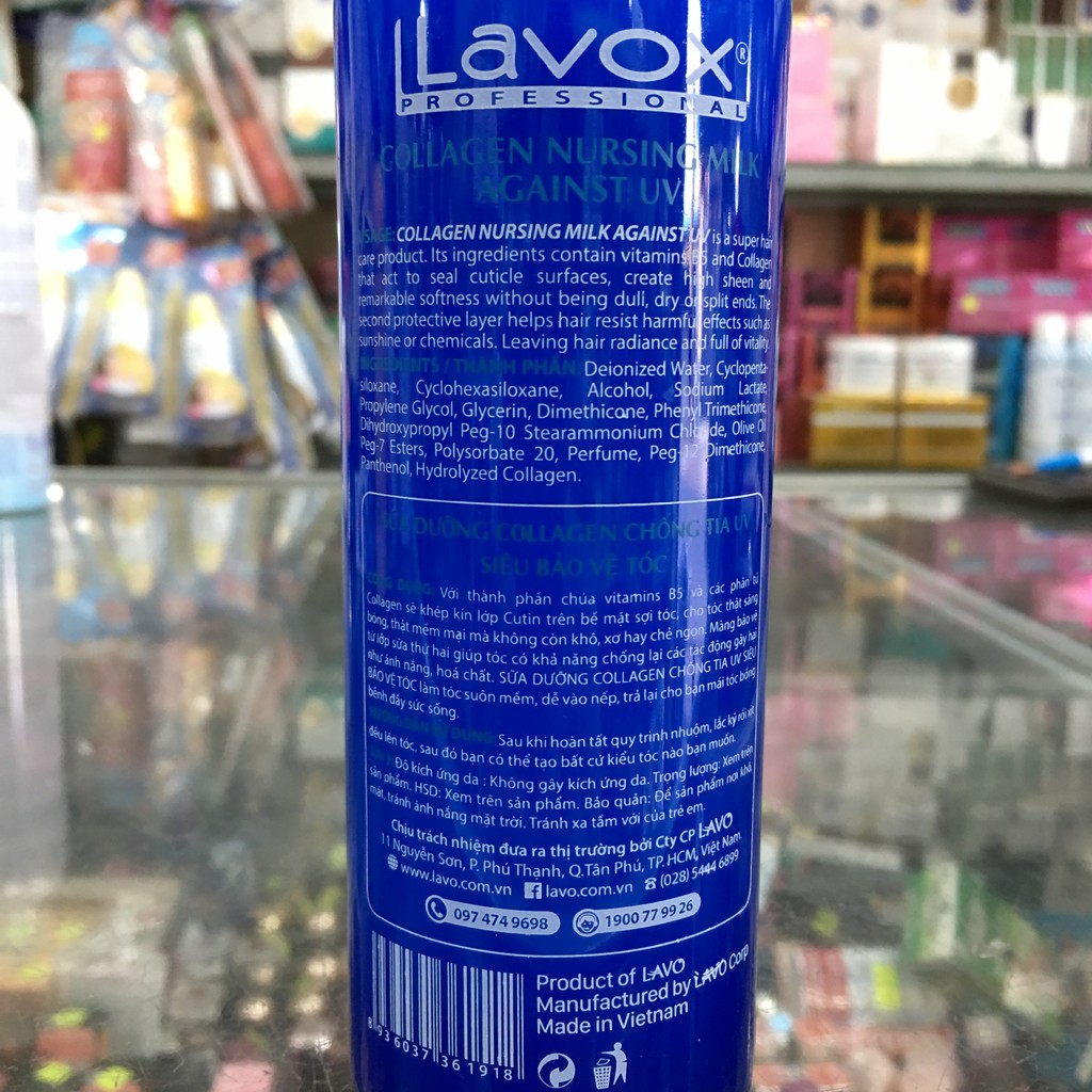 Lavox Collagen Nursing Milk Against UV 280ml - Sữa Dưỡng Collagen Chống Tia Uv Siêu Bảo Vệ Tóc (Xanh)