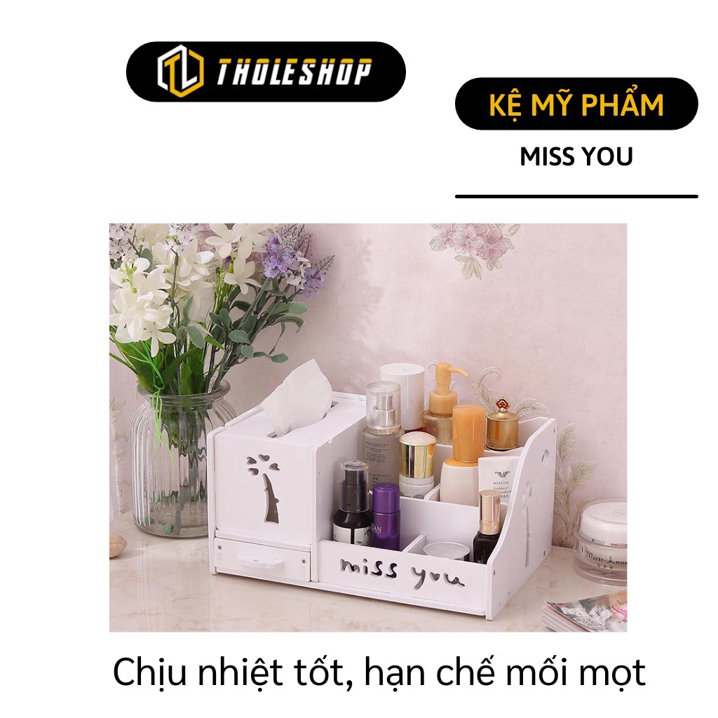 GIÁ SỈ Kệ đựng mỹ phẩm chữ Miss You, chất liệu kệ đựng bằng gỗ bền đẹp 8785