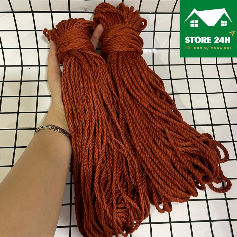 10 mét dây thừng cotton màu 1 xoắn, nguyên liệu làm macrame, làm rèm treo, phối màu đa dạng I Store 24h