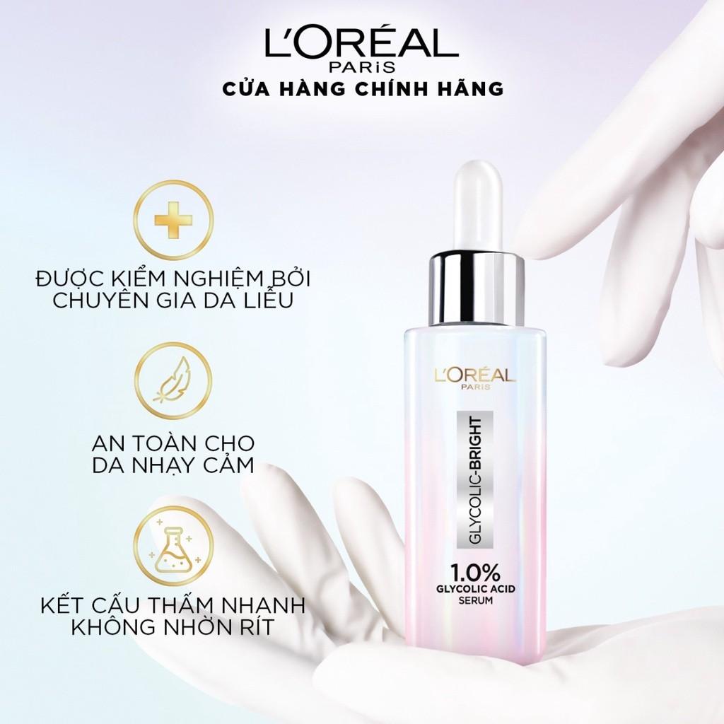 Serum dưỡng sáng mờ thâm nám L'Oreal Paris Glycolic Bright 1.0% Glycolic Acid (AHA) 30ml