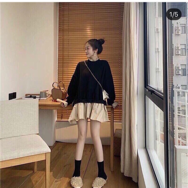 Đầm đen phối be🎈