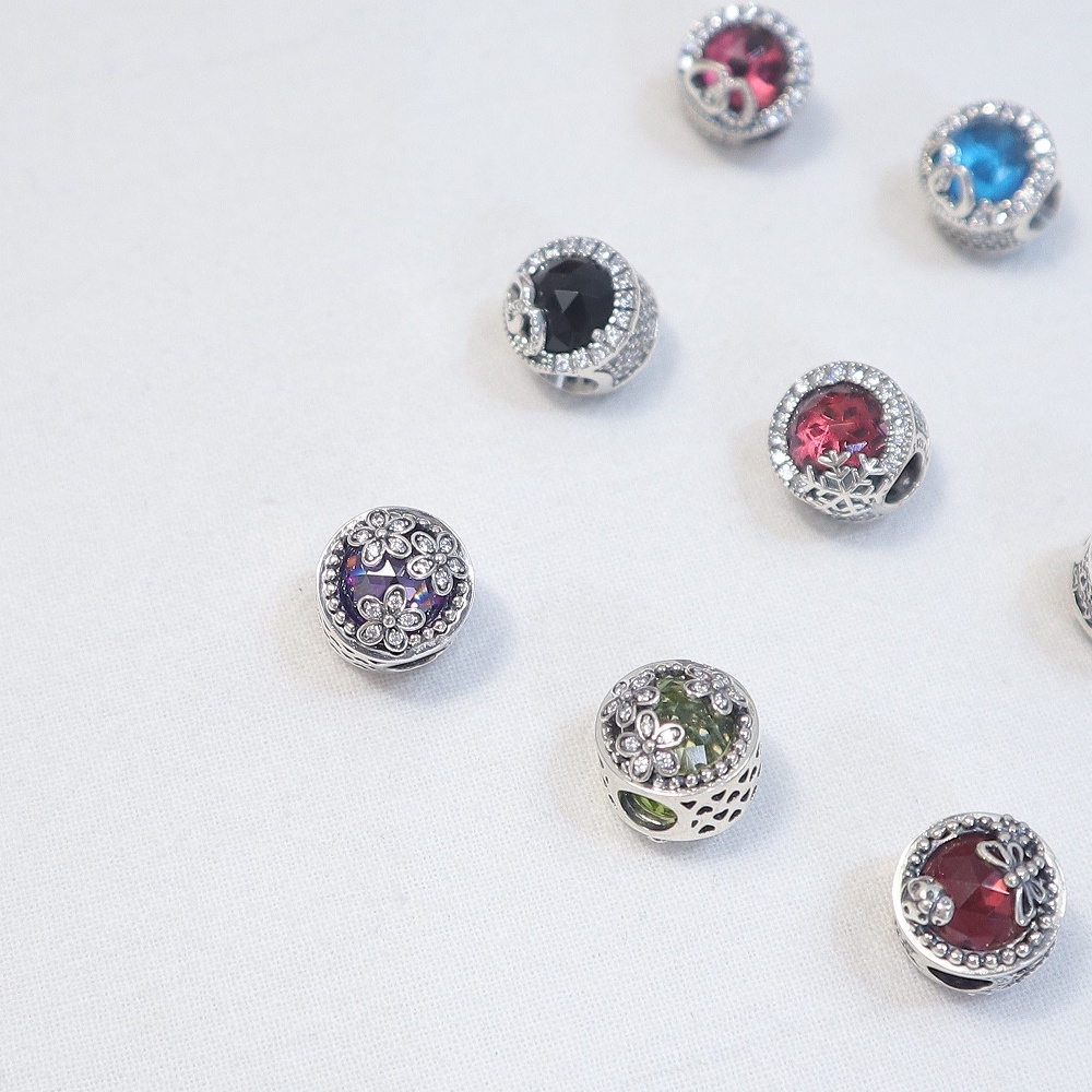 Charm Radiant Đá lồi mix vòng charm 5 màu cách điệu- bạc 925- Trang sức bạc Venus